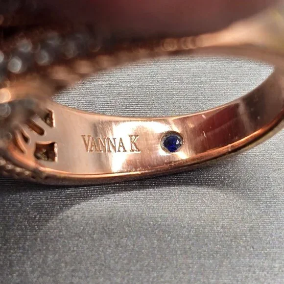 Vanna K Bella Luce Lavender Cushion Cut Ring 18k Rose Gold Over Silver Size 8 - Picture 7 of 13